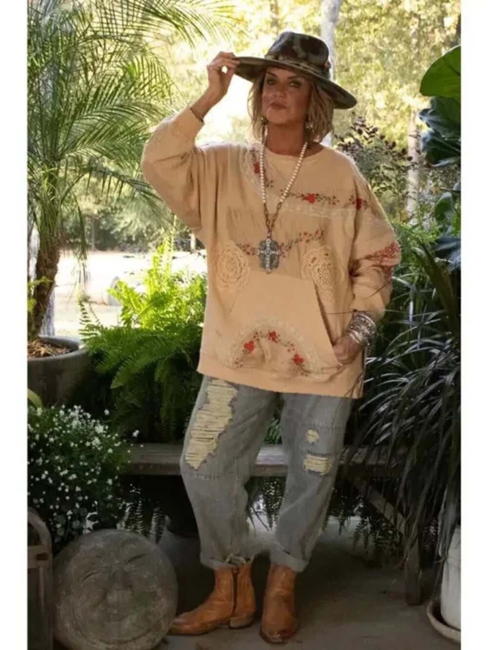 Jaded Gypsy Cloud Dancer Sweatshirt One Size NEW